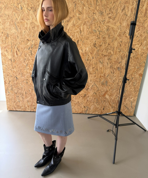 HERITAGE LEATHER JUMPER (BLACK)