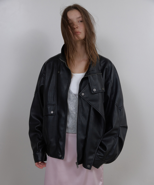 HERITAGE LEATHER JUMPER (BLACK)