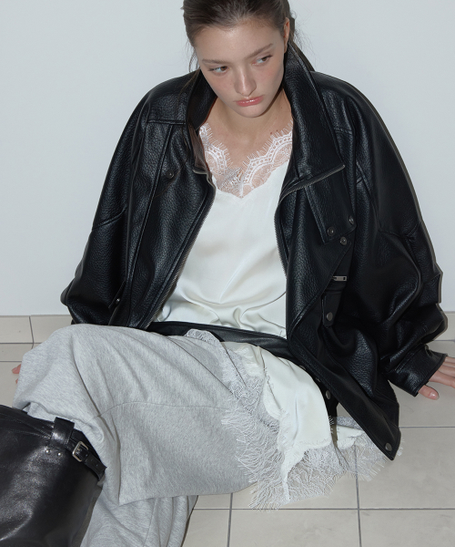 HERITAGE LEATHER JUMPER (BLACK)