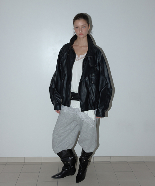 HERITAGE LEATHER JUMPER (BLACK)