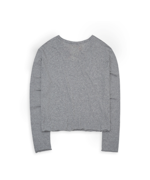 Tuewid gauze crop longsleeve t-shirts Heather gray