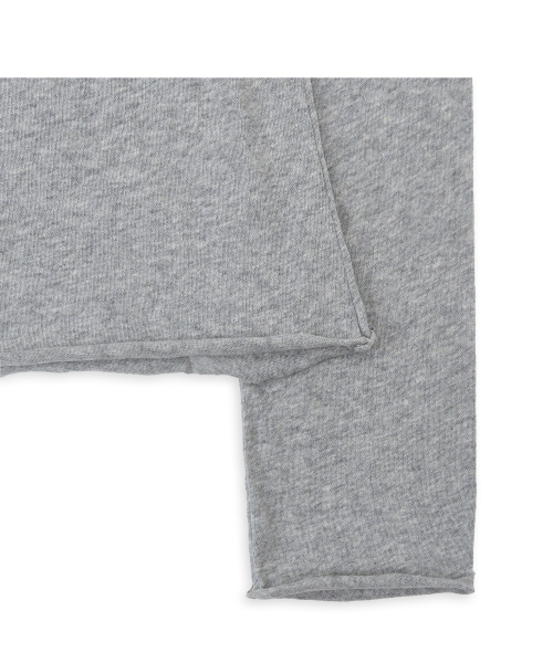 Tuewid gauze crop longsleeve t-shirts Heather gray
