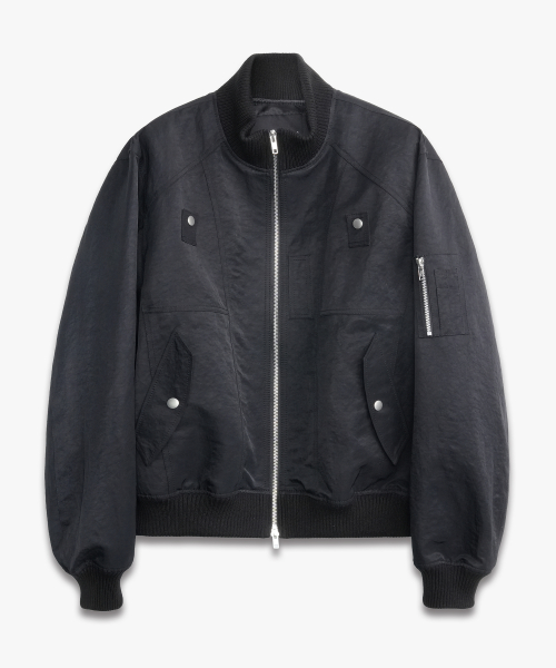High-Neck MA-1 Insulation Jacket BLACK