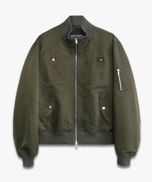 High-Neck MA-1 Insulation Jacket OLIVE