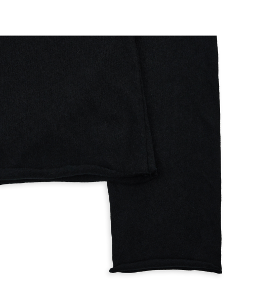 Tuewid gauze crop longsleeve t-shirts Black