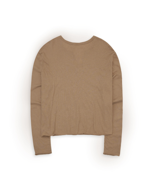 Tuewid gauze crop longsleeve t-shirts Toffee