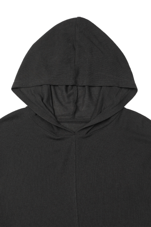 FAKE HOOD LONG SLEEVE IN CHARCOAL