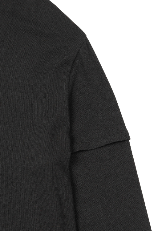 FAKE HOOD LONG SLEEVE IN CHARCOAL