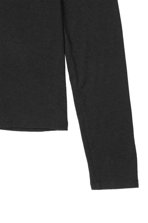 FAKE HOOD LONG SLEEVE IN CHARCOAL