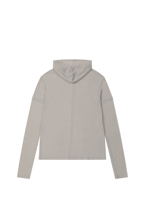 FAKE HOOD LONG SLEEVE IN LIGHT GREY