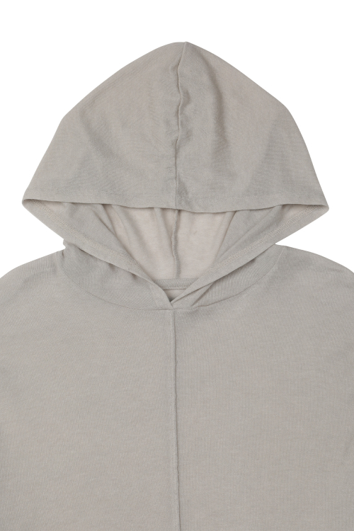 FAKE HOOD LONG SLEEVE IN LIGHT GREY