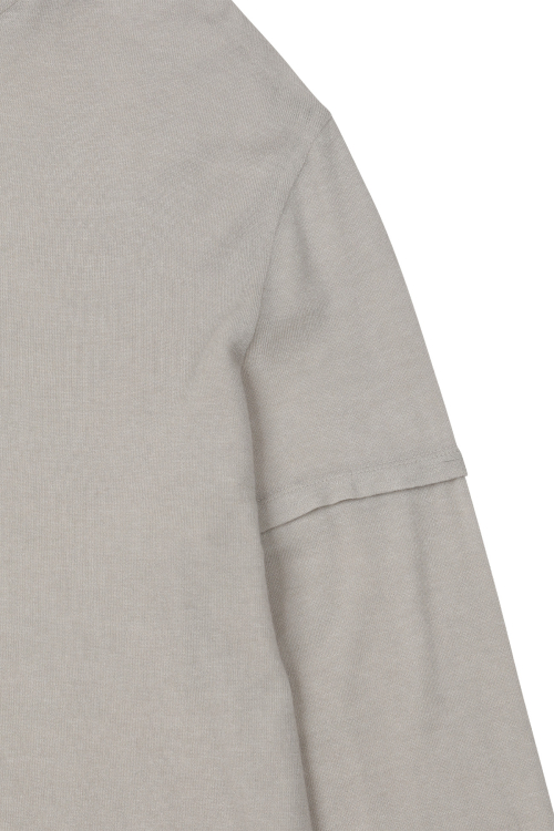 FAKE HOOD LONG SLEEVE IN LIGHT GREY