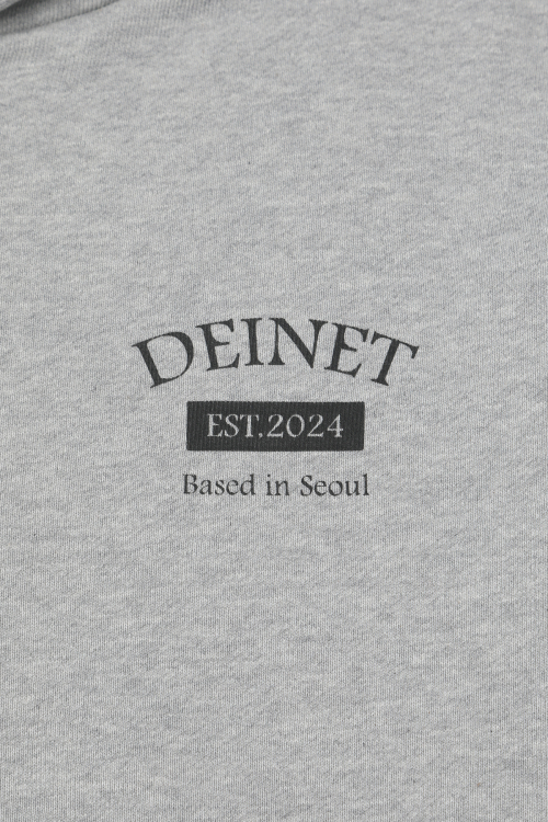GERMAN LETTERING HOODIE ZIP-UP IN MELANGE GREY