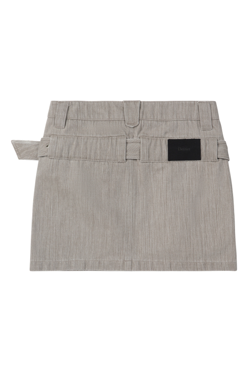 BELTED TUNNEL SKIRT IN BEIGE