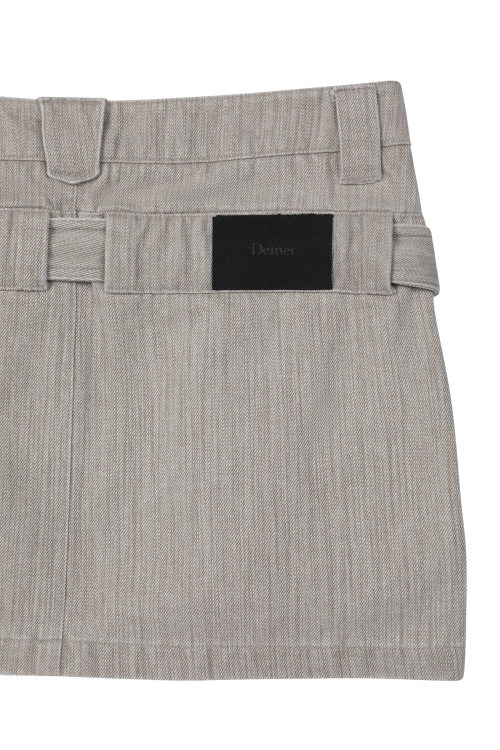 BELTED TUNNEL SKIRT IN BEIGE