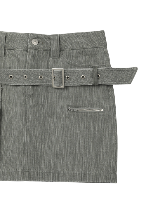 BELTED TUNNEL SKIRT IN KHAKI