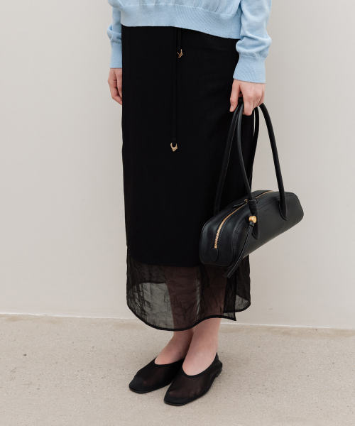 Elene Sheer Layered Skirt Black