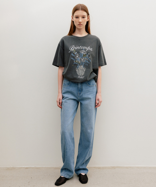 Printemps Vase Graphic T-Shirt Charcoal