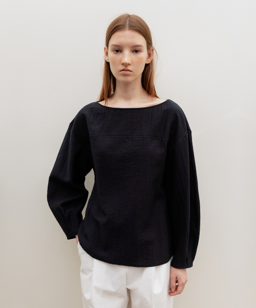 Etole Halter Layered Blouse Navy