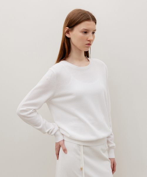 Lumiere Back-Slit Knit White