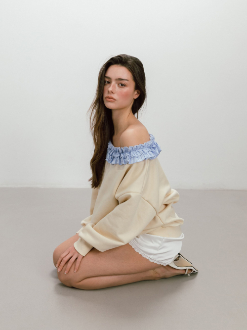 SATIN LACE SHORTS /IVORY