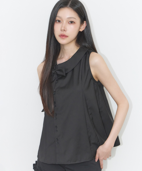 Rope Flare Blouse Black