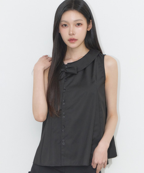 Rope Flare Blouse Black