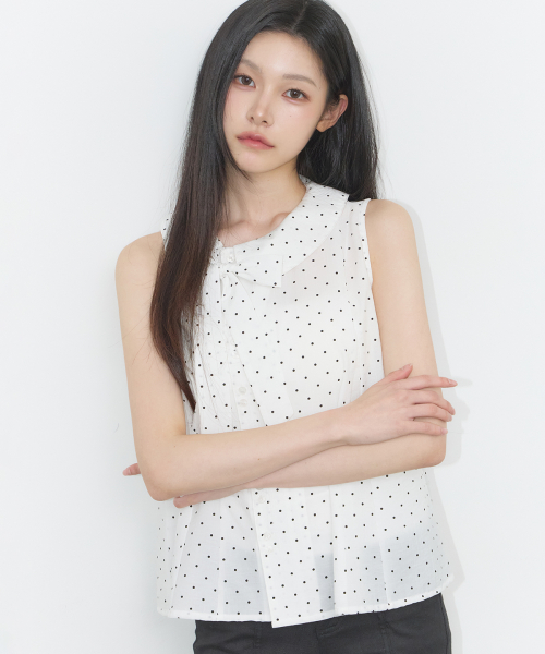 Rope Flare Blouse White Dot