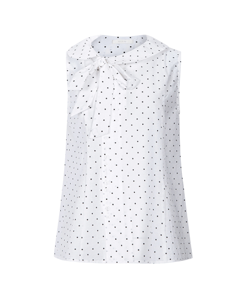 Rope Flare Blouse White Dot