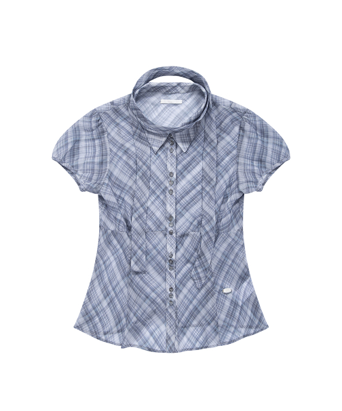Flare Puff Blouse Grey
