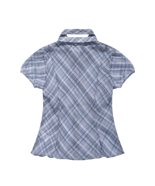 Flare Puff Blouse Grey