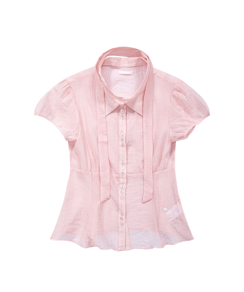 Flare Puff Blouse Pink