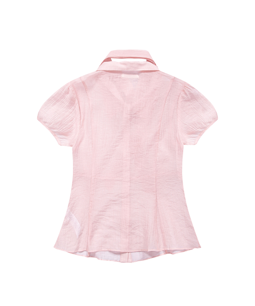 Flare Puff Blouse Pink