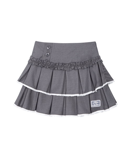 Dolly Pleated Mini Skirt Charcoal