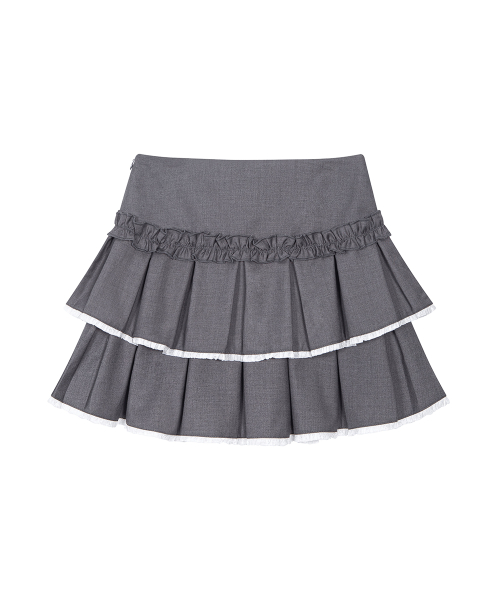Dolly Pleated Mini Skirt Charcoal