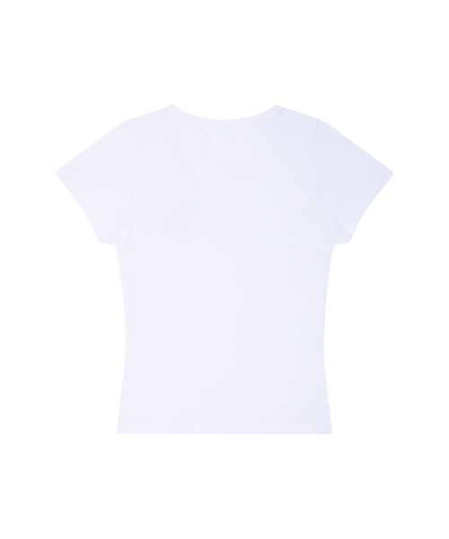 129 Dot Fitted T-Shirt white