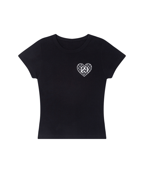 129 Dot Fitted T-Shirt Black