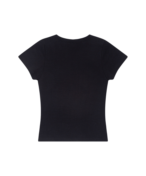 129 Dot Fitted T-Shirt Black