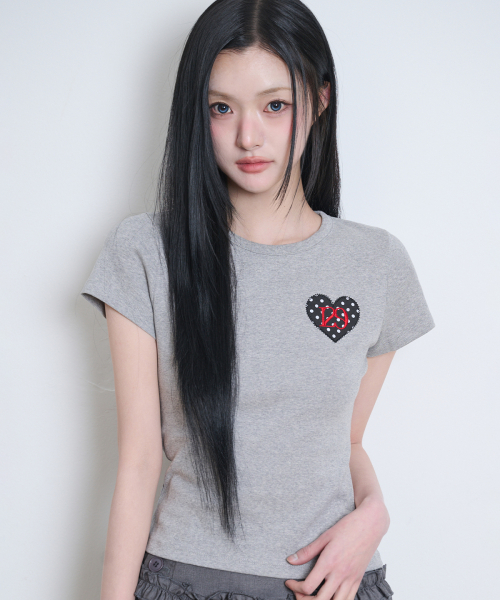 129 Dot Fitted T-Shirt Melange