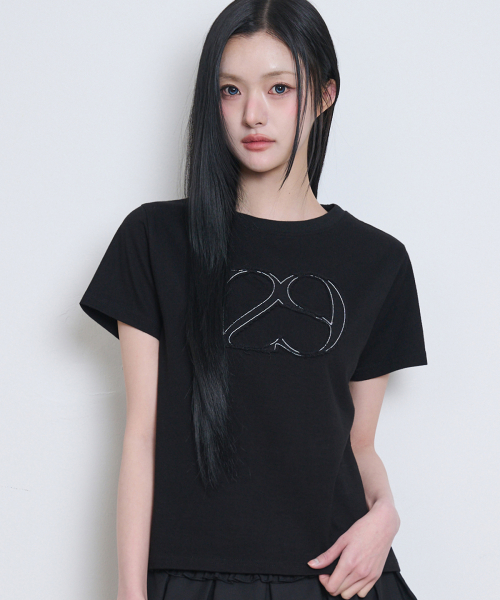 129 Logo Patch T-Shirt Deep Black