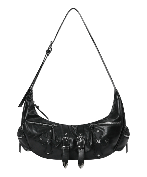 STRUM CROSS LEATHER BELTED SHOULDER BAG UNISEX