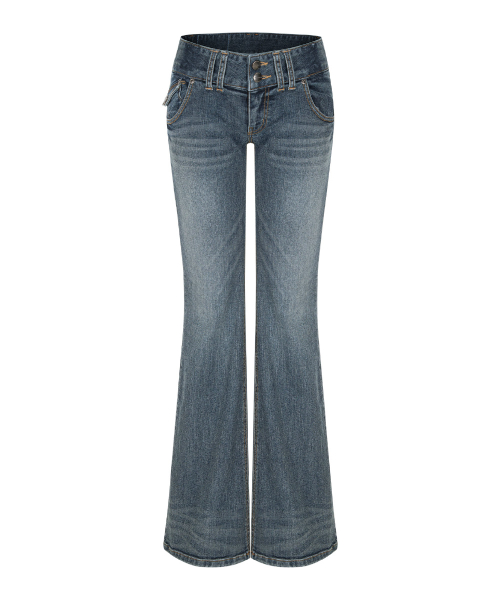 Tommie Button Boots-Cut Denim (Vintage Blue)