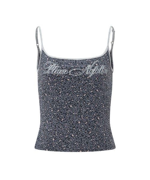 Kiki Leopard Sleeveless Top (Blue Grey)