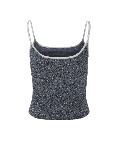 Kiki Leopard Sleeveless Top (Blue Grey)