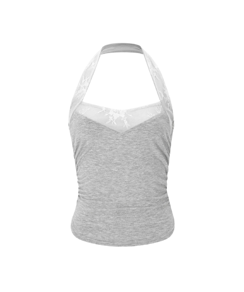 Teresa Sleeveless Top (Melange Grey)