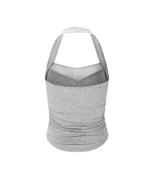 Teresa Sleeveless Top (Melange Grey)