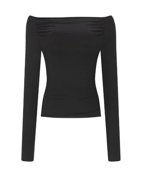 Seni Long Off-Shoulder Top (Black)