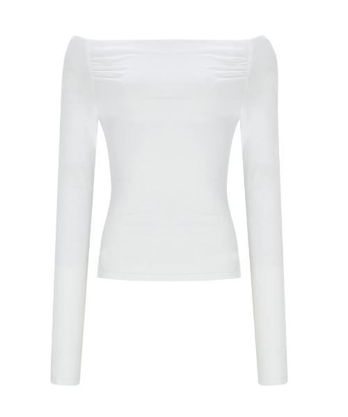 Seni Long Off-Shoulder Top (White)