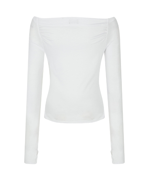 Seni Long Off-Shoulder Top (White)