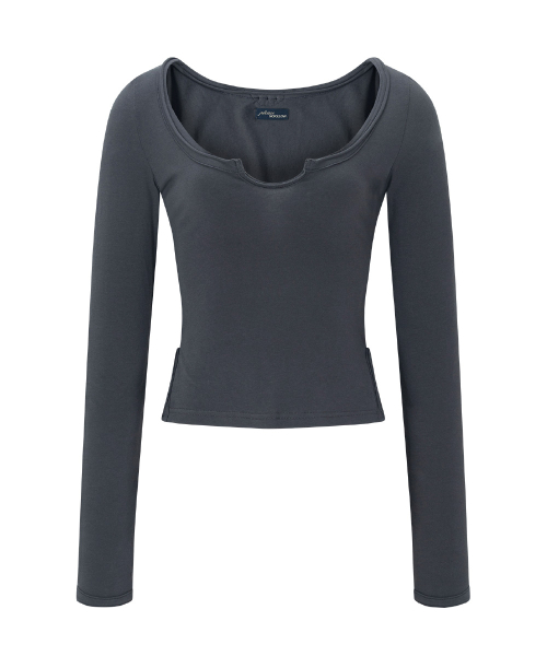 Tia Long Sleeve Top (Charcoal)